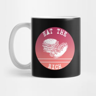 Eat The Rich Retro Cook Out Art Words Inside Red Summer Mug